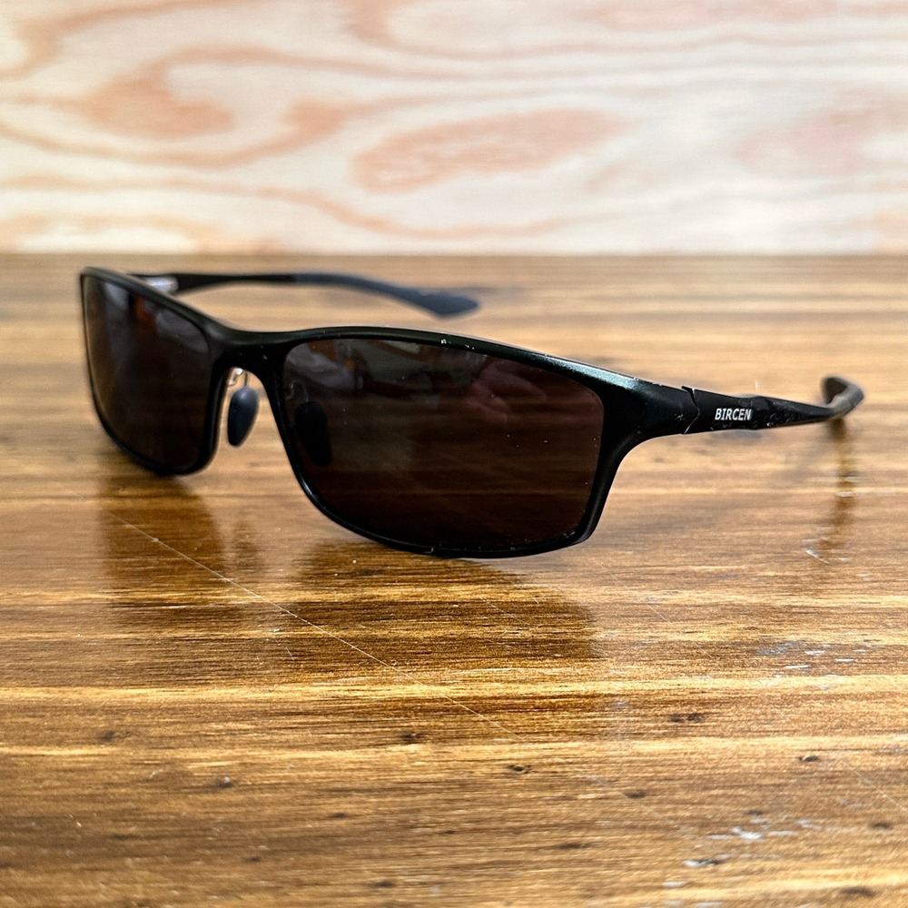 Bircen Sunglasses Mens 63mm Black Polarized Sport Wrap 2599 C1